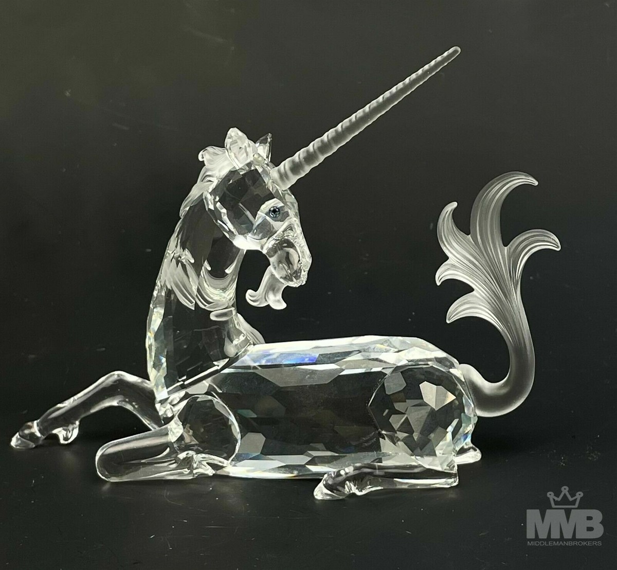Retired Swarovski Austrian Crystal Unicorn Signed Glass Figurine w