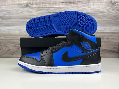 NEW Men's Air Jordan 1 Mid Blue Black White | Multiple Sizes