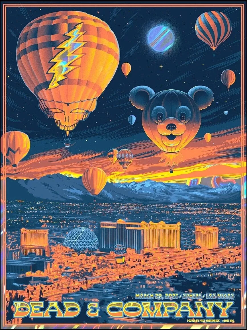 Dead & Company 3/29/2025 Foil Poster Sphere Las Vegas #/300 Paul