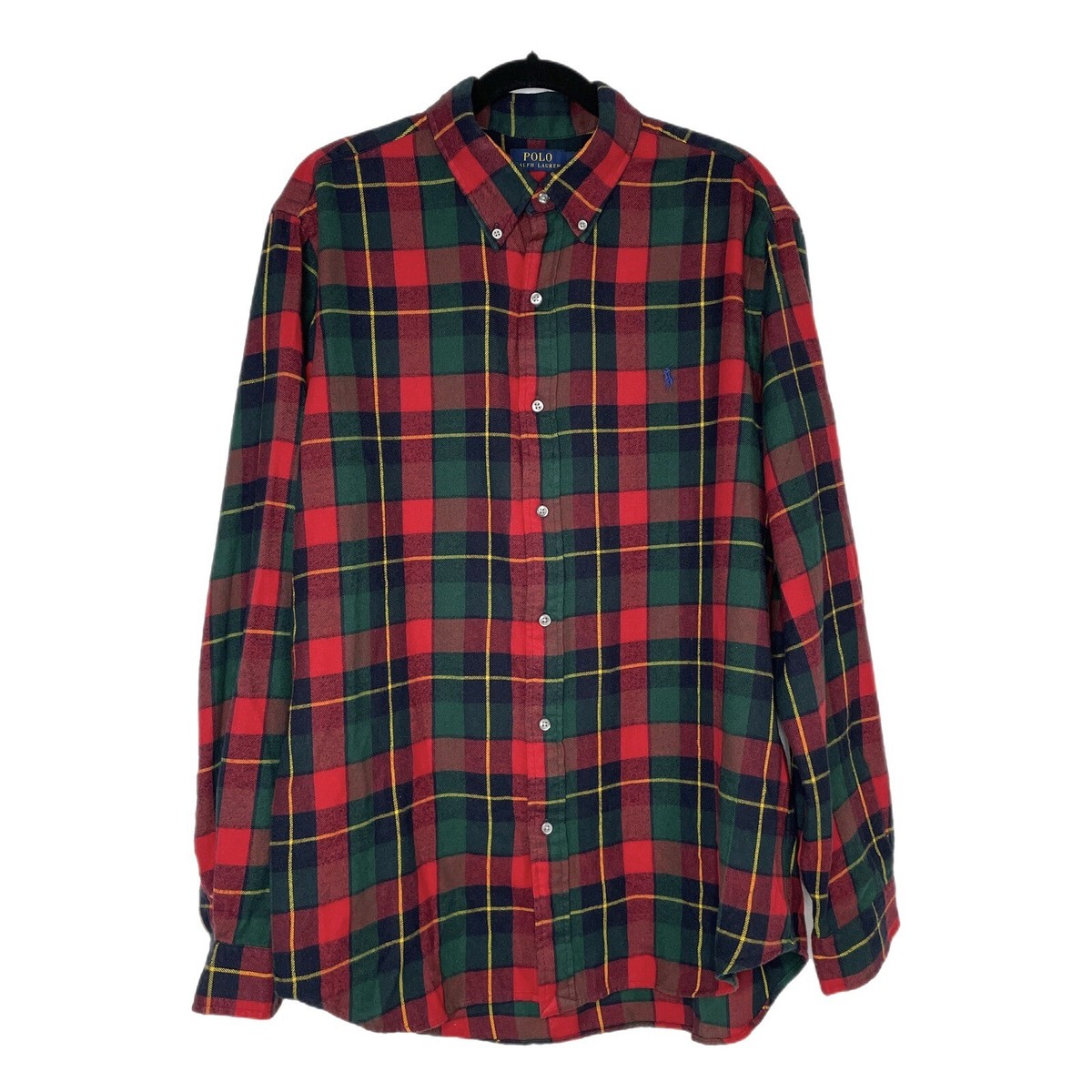 Polo Ralph Lauren Classic Fit Flannel Shirt Plaid Button Down Red
