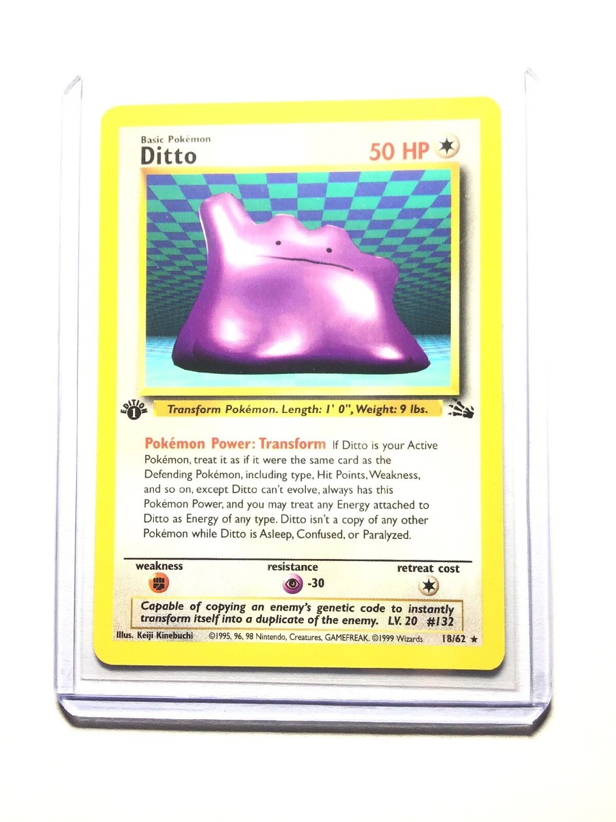 DITTO - 18/62 - 1st Edition Fossil - Rare - Pokemon Card - NM | eBay