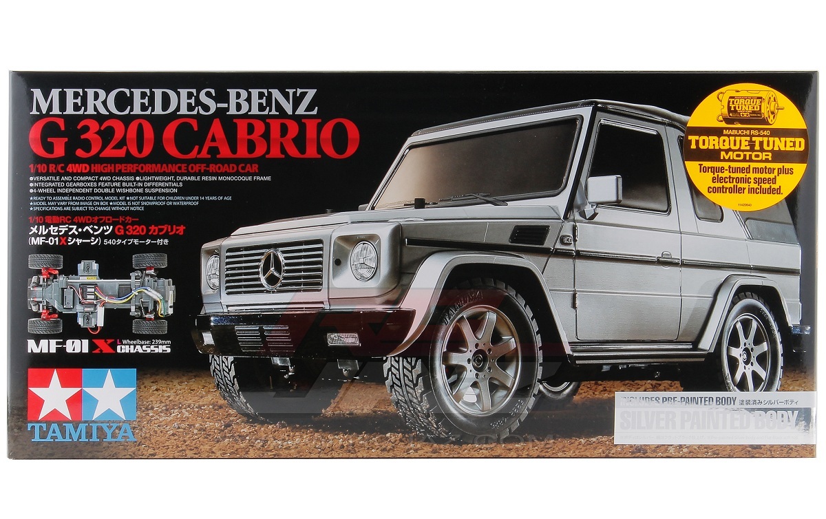 Tamiya 58635 1/10 RC Car MF-01X Mercedes-Benz G320 Cabrio Silver