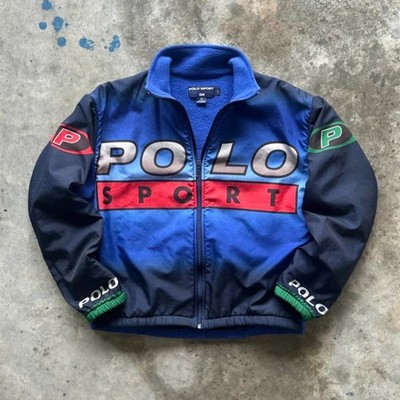 Vintage 90s Polo Sport Ralph Lauren Pepsi Sherpa Fleece Jacket