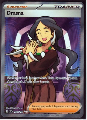DRASNA 231/191 -SURGING SPARKS POKEMON -FULL ART -ULTRA RARE- HOLO