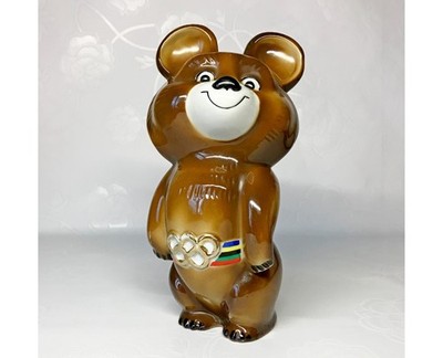 Soviet Olympic Bear Misha porcelain figurine USSR Porcelain 1980