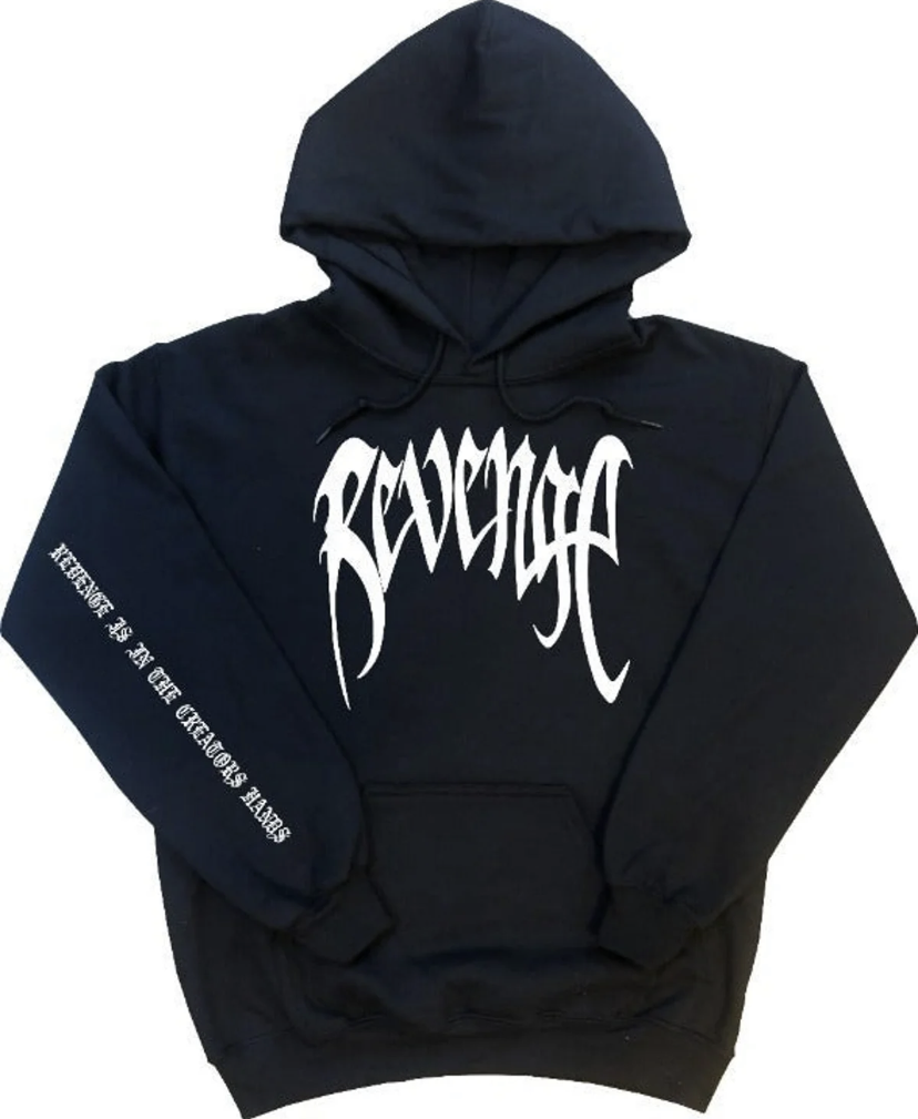 Xxxtentacion Revenge Hoodie Black w/ White Print | eBay