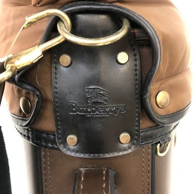 Burberry GOLF CART staff Bag BROWN Nova CHECK Shoulder RARE Model
