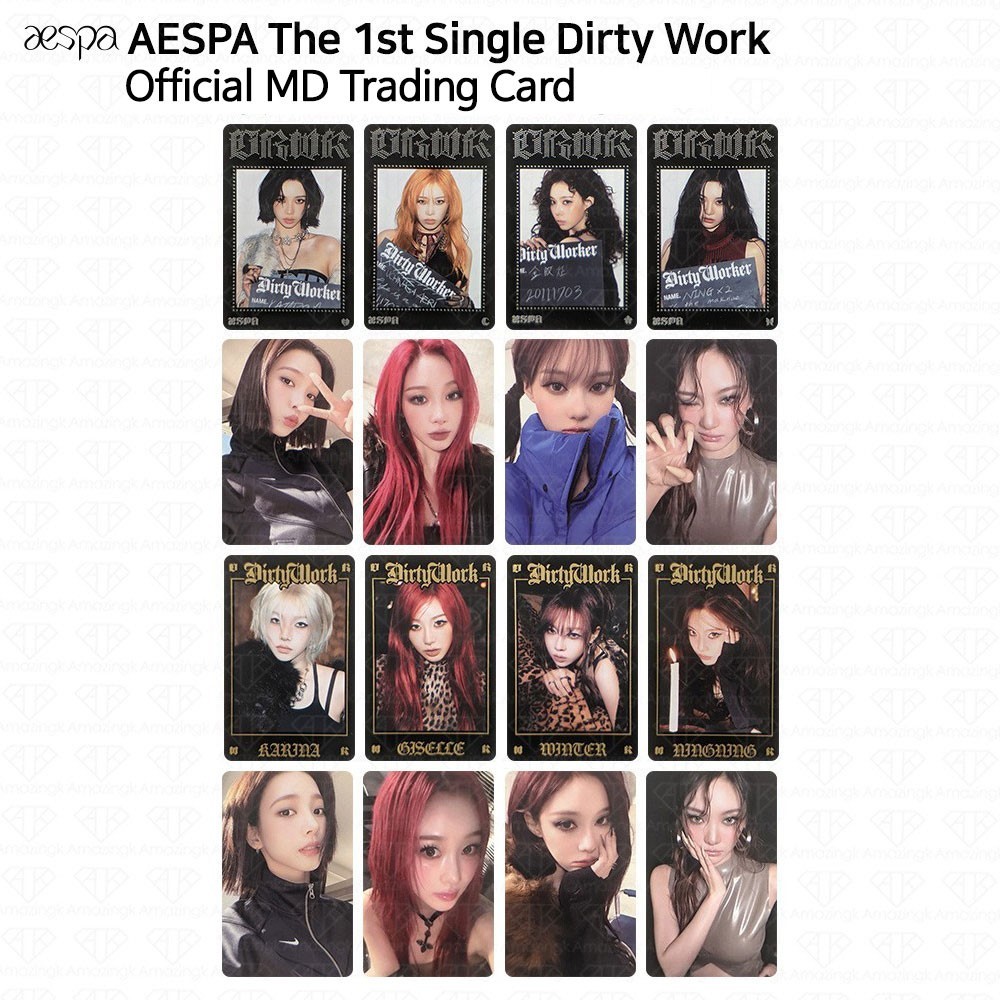 Aespa 1st Single Album Dirty Work Official MD Trading Card