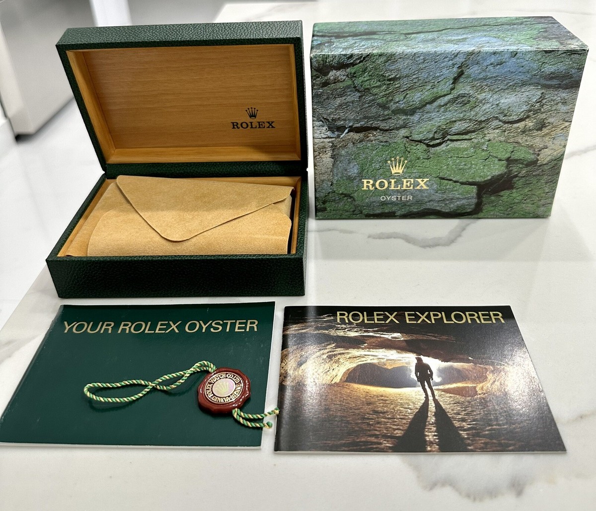 Authentic ROLEX Explorer ii Watch Box 16570 COMPLETE SET Booklets
