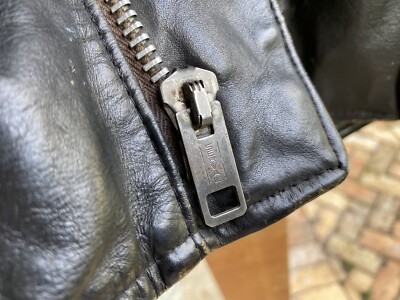 Vintage Leather Motorcycle Biker Jacket SERVAL Zipper 50s 60s Mens