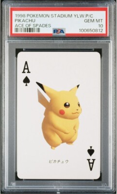 PSA 10 PIKACHU ACE OF SPADES 1998 POKEMON STADIUM YELLOW VERSION