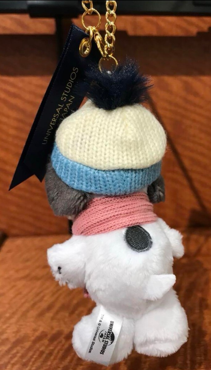 USJ JAPAN PEANUTS Snoopy Plush Toy Keychain 2023 Winter Christmas