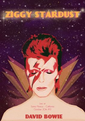 David Bowie Ziggy Stardust 1972 Concert Poster Fabric Block -Buy 2