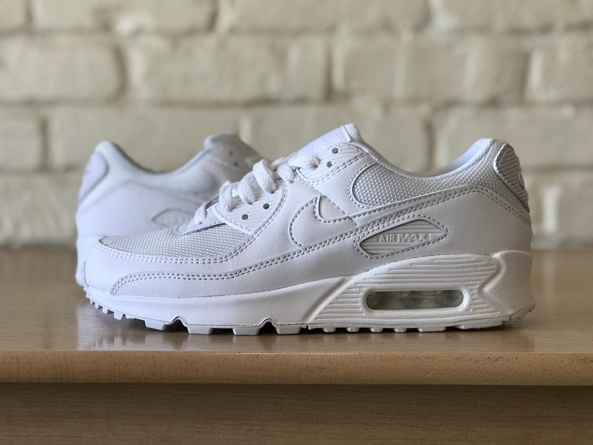 Nike Air Max 90 Triple White Wolf Grey CN8490-100 Mens Size 6.5