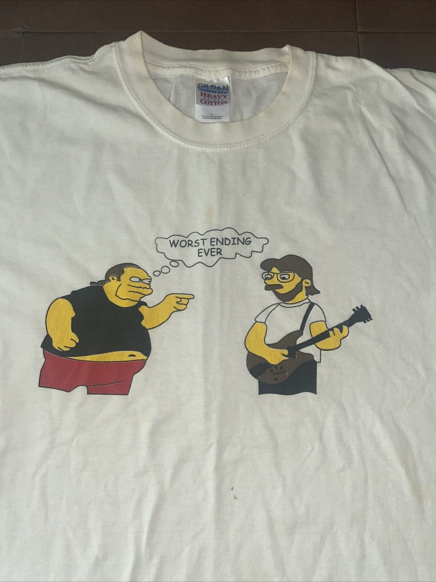 Y2K Simpsons Comic Book Guy & Trey Anastasio/Phish T-shirt Size