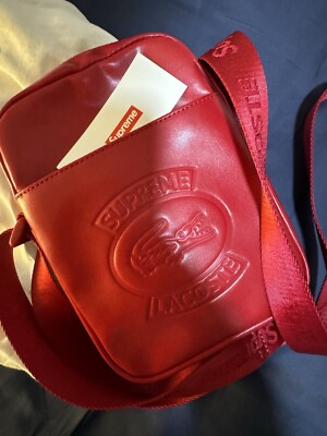 SUPREME x LACOSTE Shoulder Bag Vertical Camera W/ Strap RED NWT