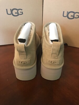 UGG Women Classic Ultra Mini Platform Boots Mustard Seed Color NWB