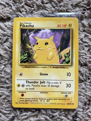 PIKACHU YELLOW CHEEKS 1999 1st Edition Original Pokémon Trading