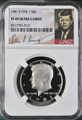 1981 S Type 1 Kennedy 50¢ NGC PF 69 Ultra Cameo (Kennedy Signature