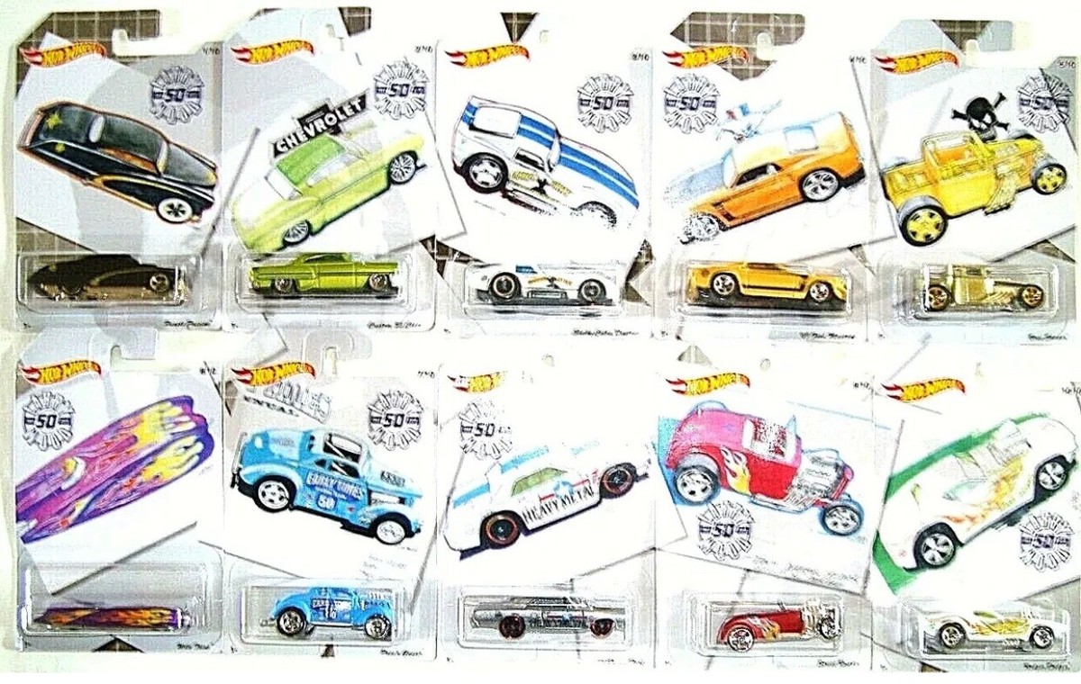 Hot wheels Larry Wood 50th Anniversary 10 Car Set Walmart