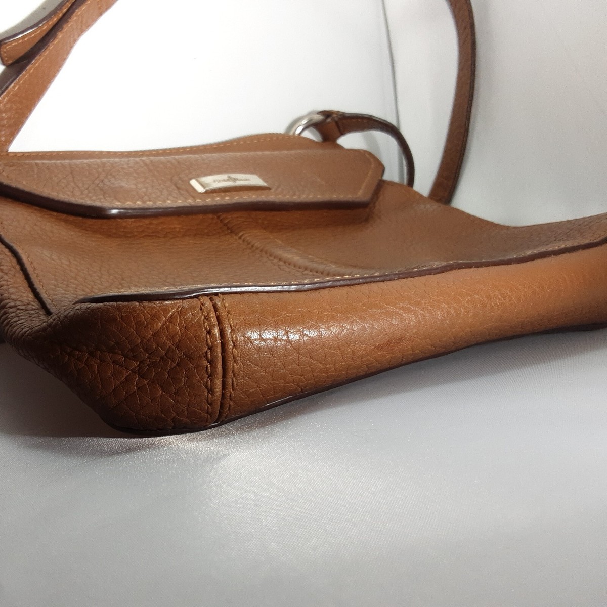 Vintage COLE HAAN brown pebble leather expandable crossbody bag 9