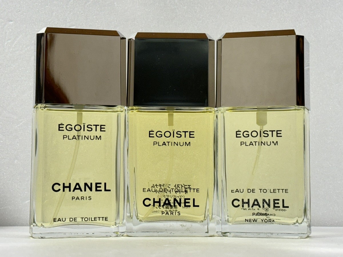 3 x 100ml Chanel Egoiste Platinum EDT Spray Vintage 1994 1996 FREE