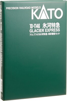 Kato N scale 10-1146 Glacier Express 4 Car Passenger Add-On set