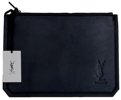YSL YVES SAINT LAURENT Beaute black pouch faux leather case