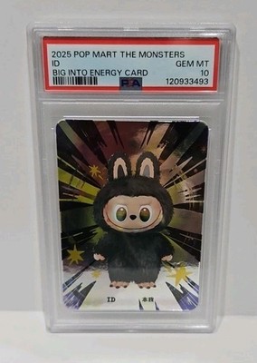 Authentic 2025 Pop Mart The Monsters ID Big Into Energy Card PSA