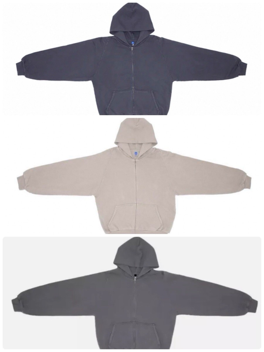 YZY GAP ZIP-UP HOODIE 2XL Navy Taupe D-Gray NEW YEEZY Kanye West w