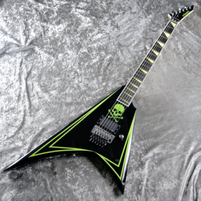 EDWARDS E-ALEXI GREENY Black Lime Green Pinstripe & Skull Electric