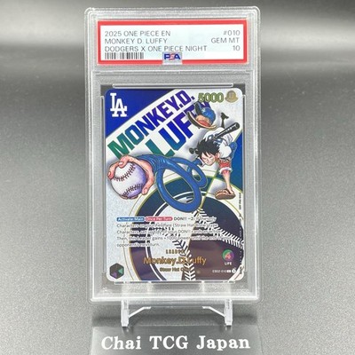 PSA 10 Monkey. D. Luffy EB02-010 Los Angeles Dodgers x ONE PIECE