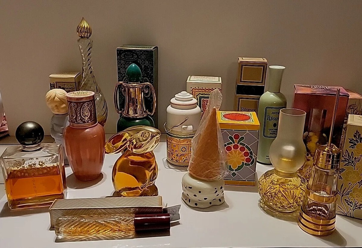 Lot 12 Vintage 70s Avon Collectible Perfume Cologne Bottles
