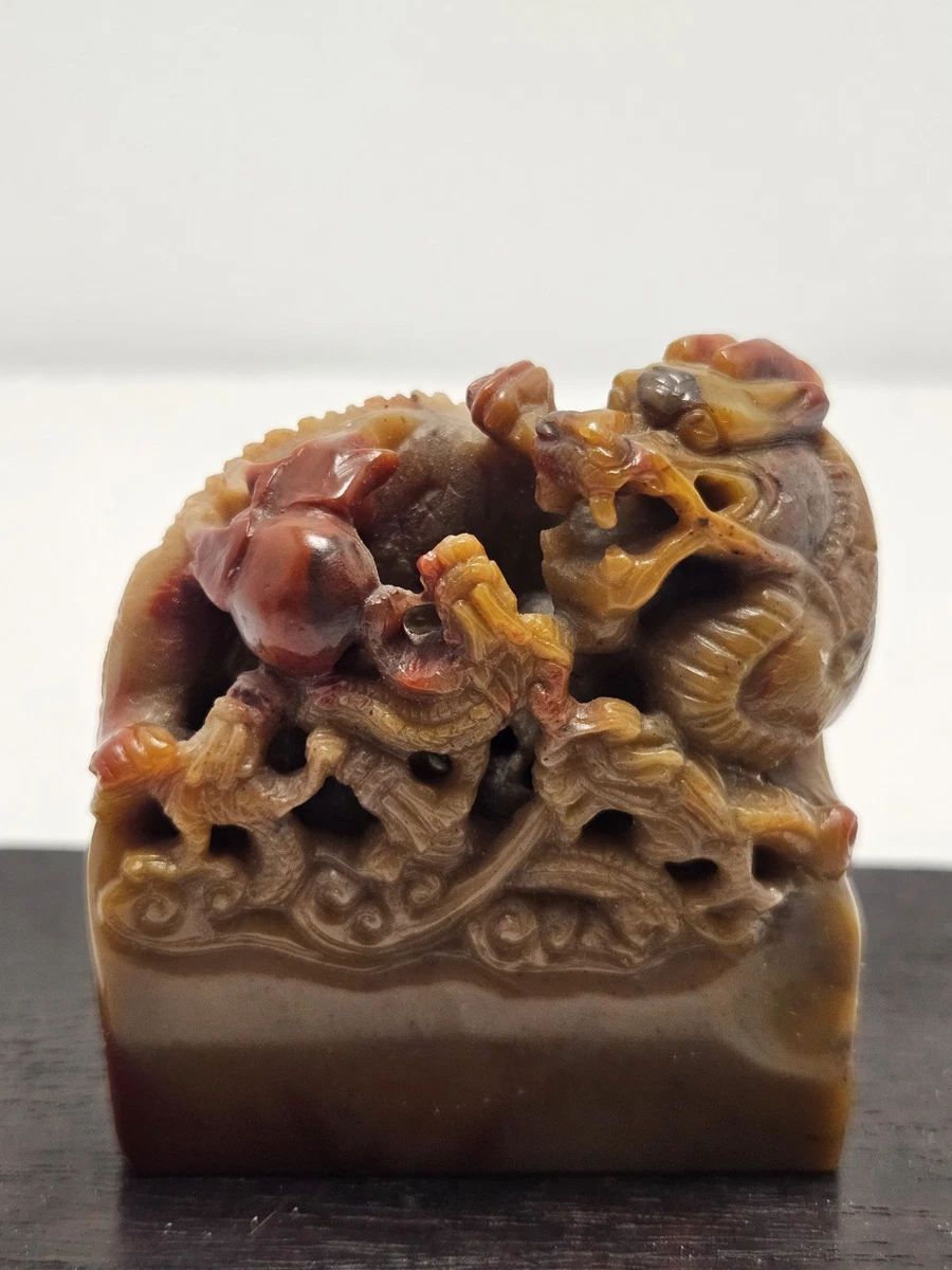 古董原始寿山石主中国风雕像、雕像| eBay