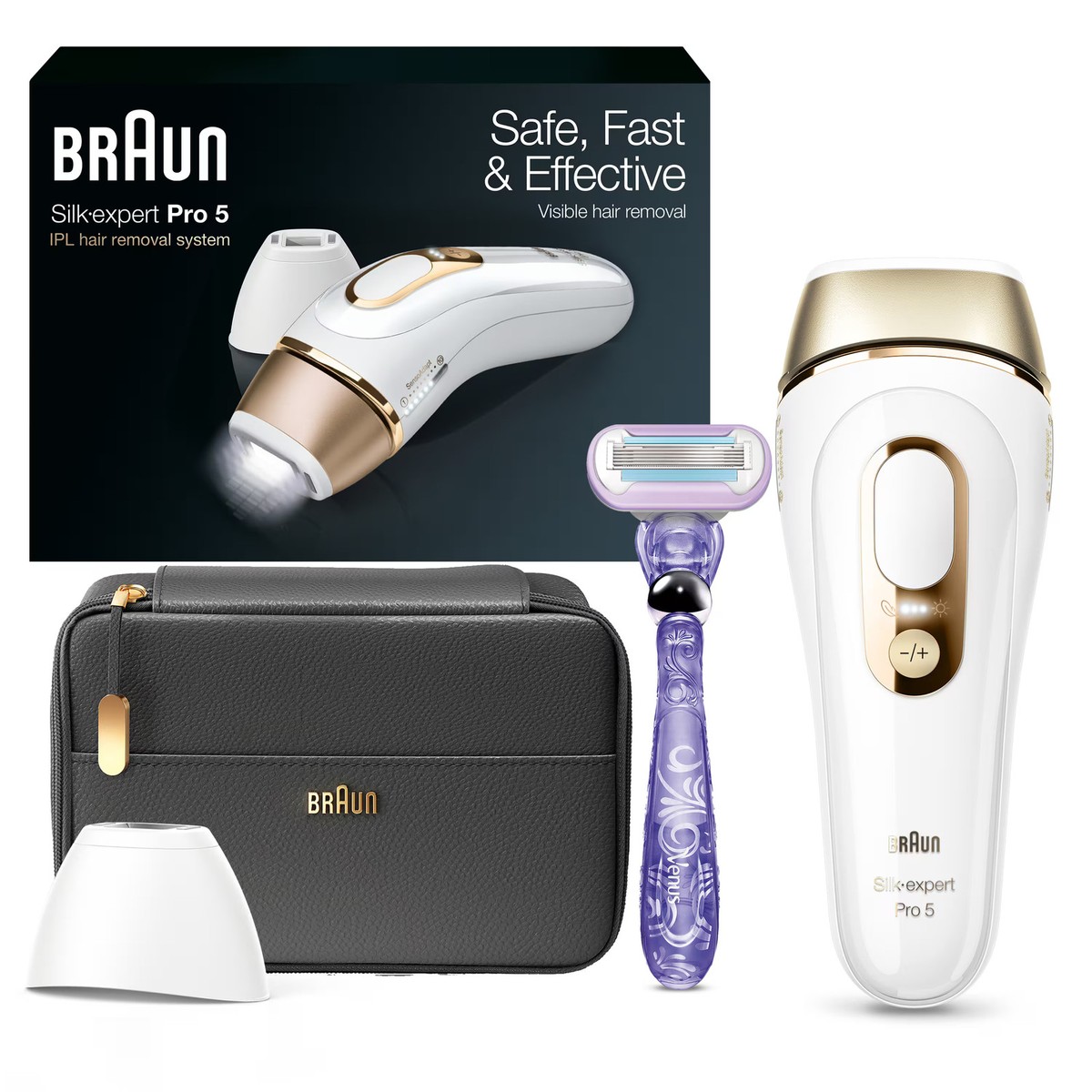 Braun - Pro5 PL5147 IPL Hair Removal Kit for Men & Women - White