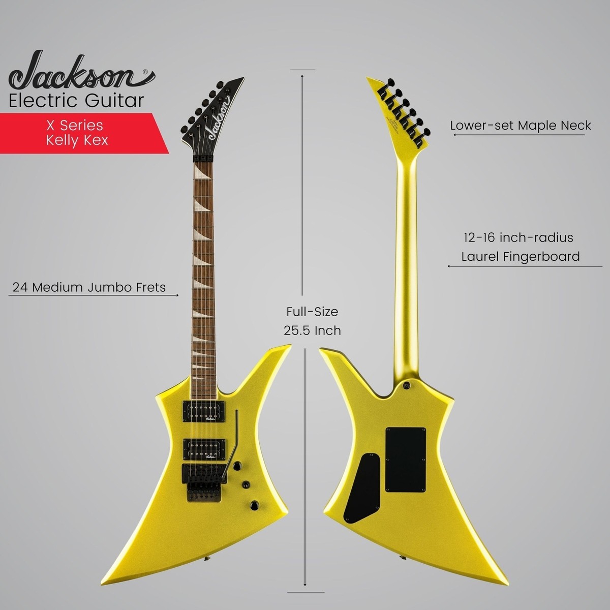 Jackson X Series Kelly KEX Electric Guitar (Lime Green Metallic