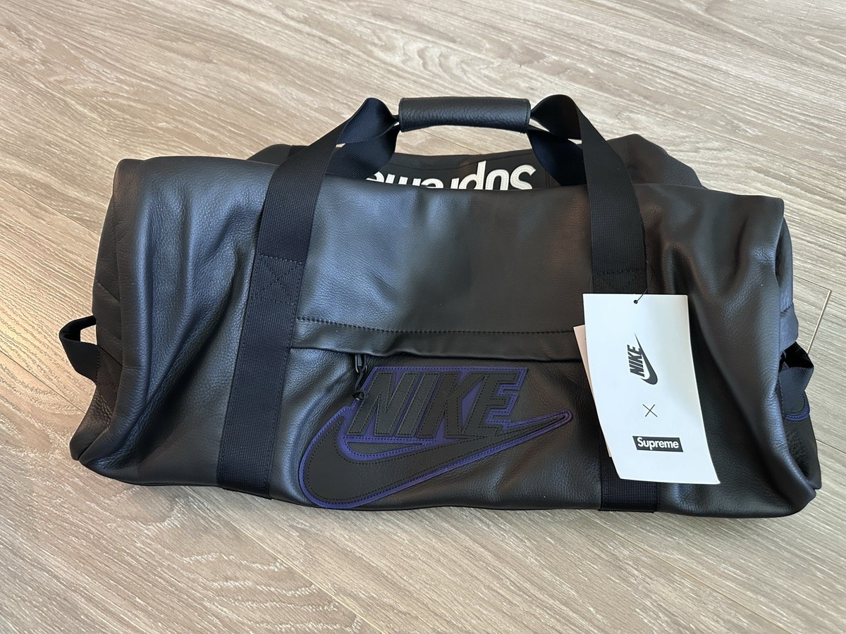 Supreme x Nike Leather Duffle Bag FW19 (BLACK) - NEW WITH TAGS | eBay