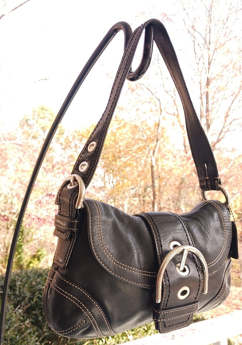 Coach 10316 Vintage SMALL Soho Black Leather Shoulder Bag w