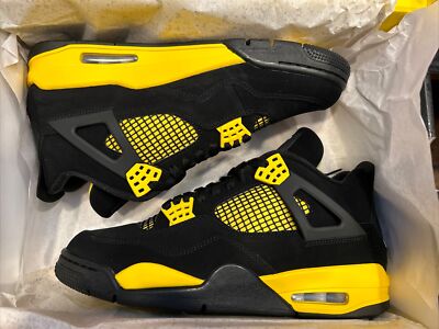 Air Jordan 4 Retro “Thunder” Black/Tour Yellow - Men's Size 9.5 | eBay