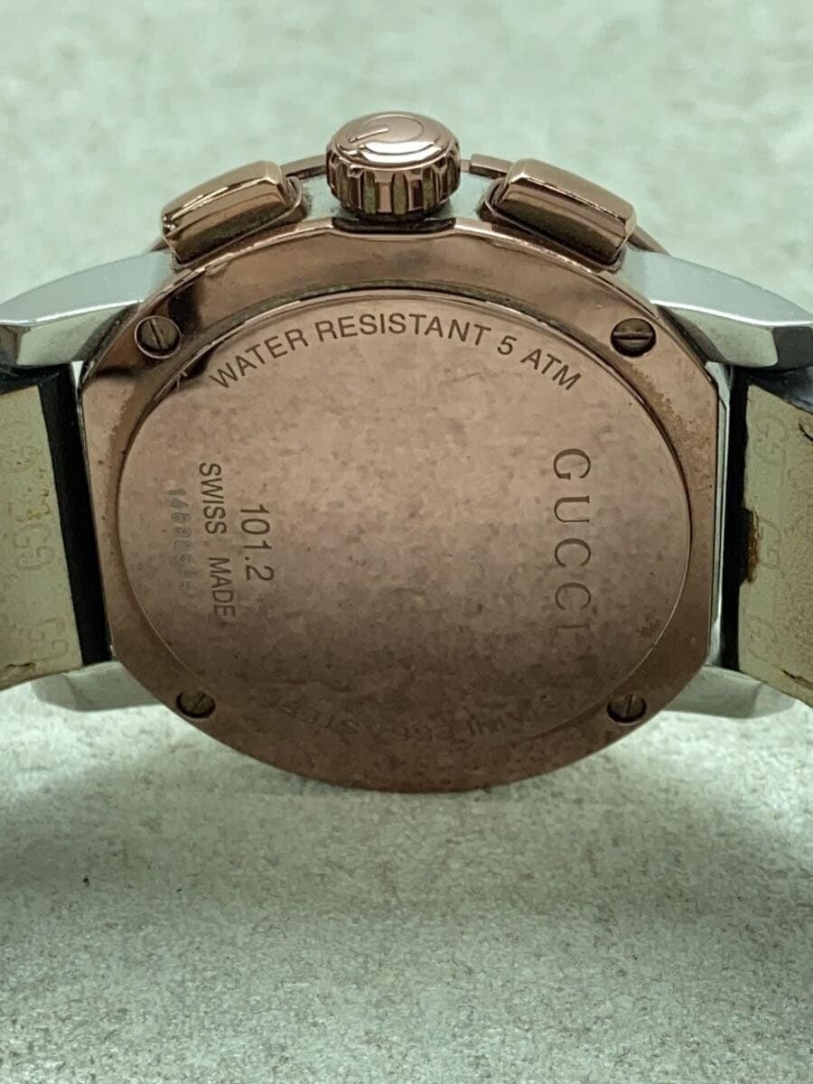 Gucci 101.2 Quartz Men's Watch Black Dial Round Analog 47mm