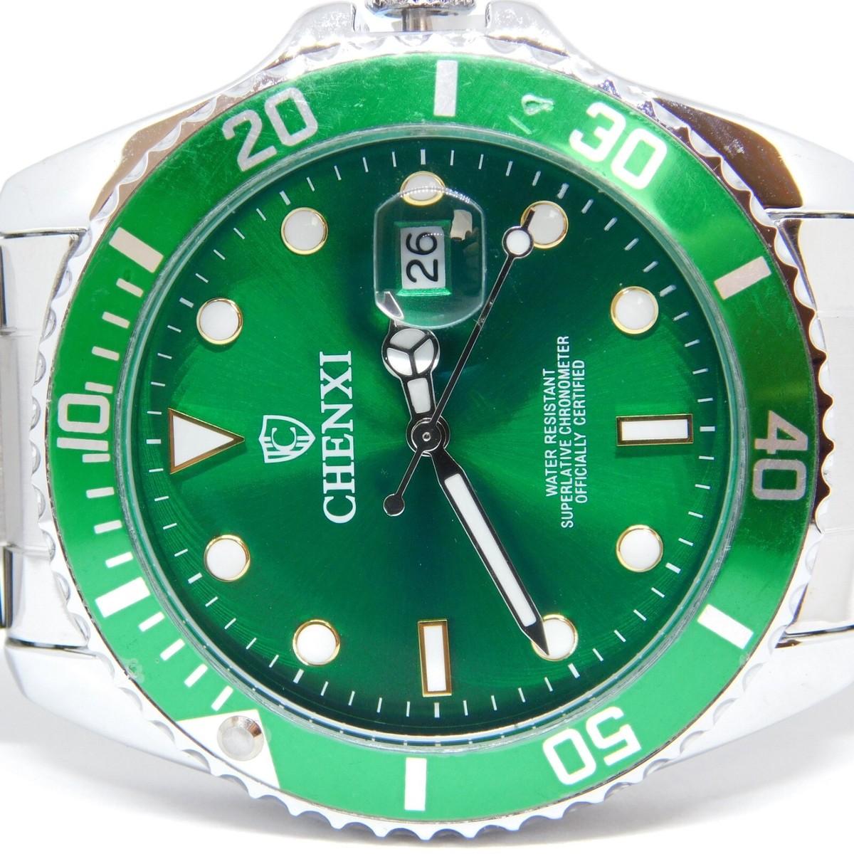 CHENXI CX-085G Green Tone Quartz Men's Fashion Watch Sz. 8