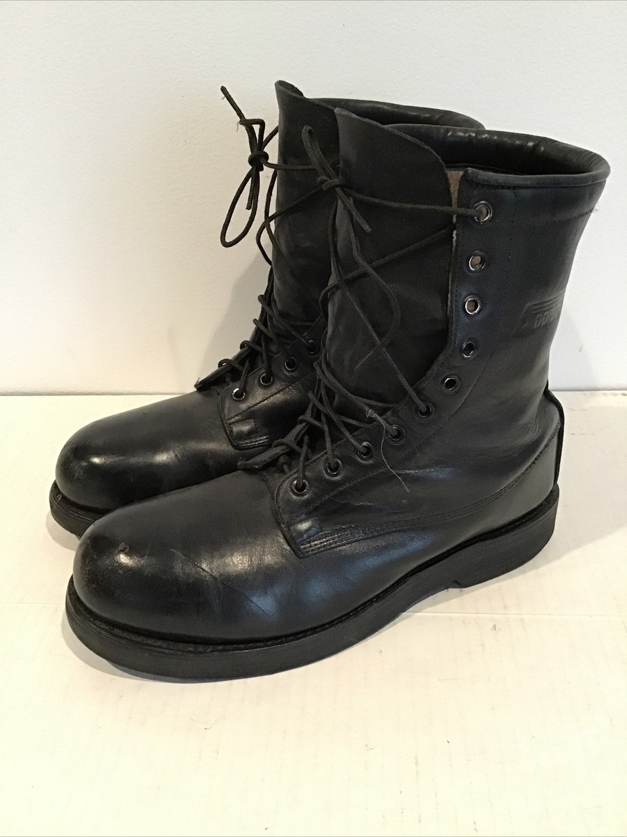 Vintage Addison Shoe Company Black Steel-toe Boots Mens 9.5W
