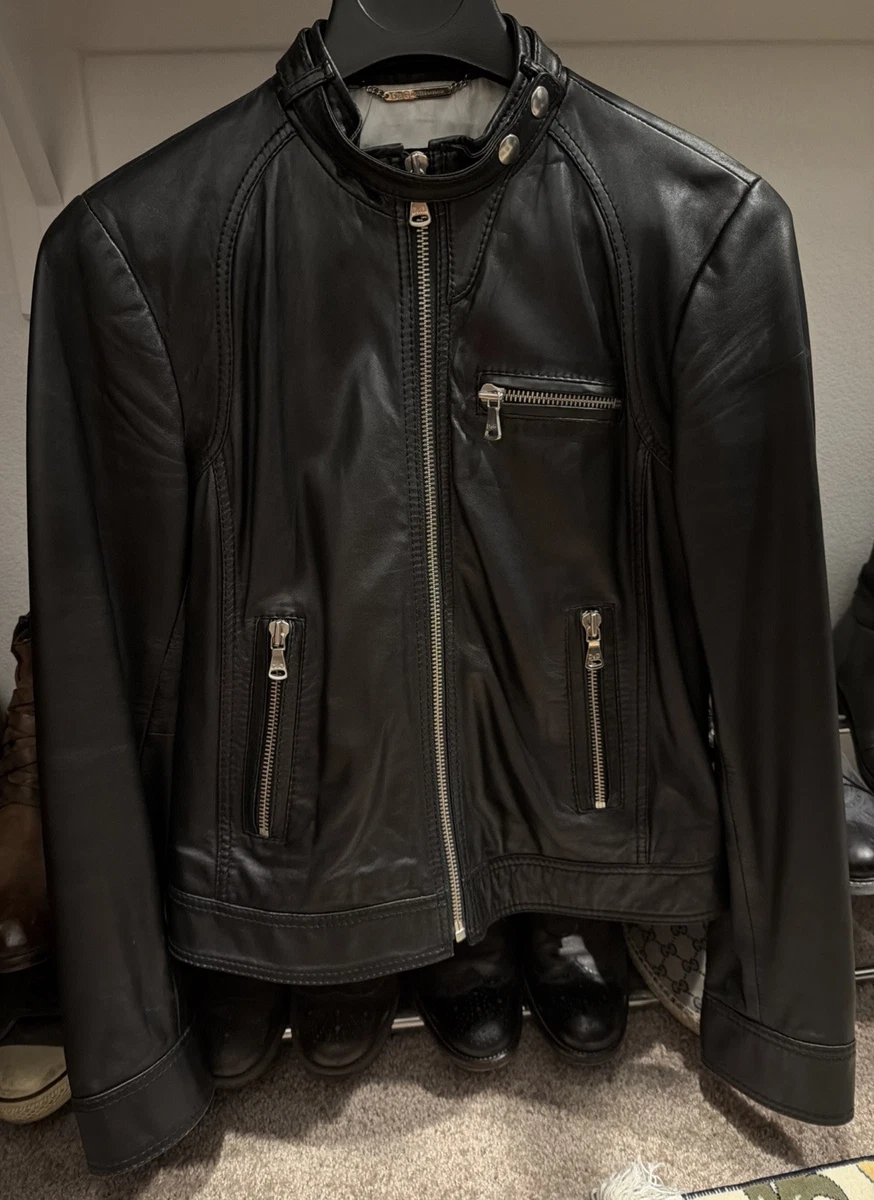 Dolce&Gabbana Leather Outer Shell Black Coats, Jackets & Vests for