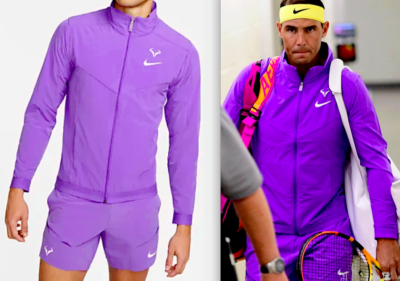 1 NIKE RAFAEL RAFA NADAL PINK OR PURPLE JACKET US OPEN WINDBREAKER