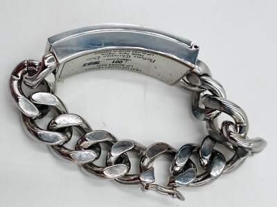 Dior Logo Silver Curb Chain Lip Gloss Locket 7.5