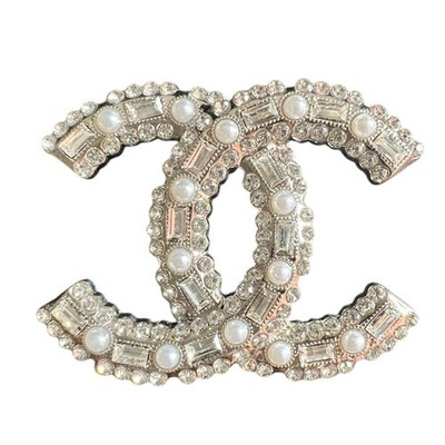 Chanel Vintage Silver Pearl Multi Crystal Brooch Autumn 1995