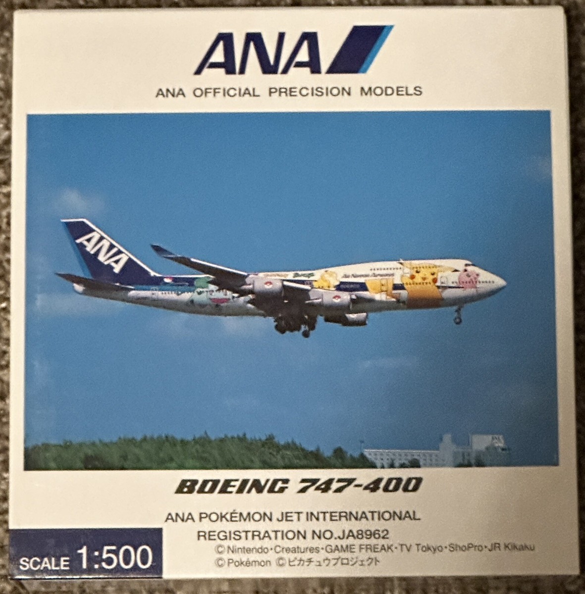 Hogan Herpa 1:500 ANA All Nippon Boeing 747-400 Pokémon Jet