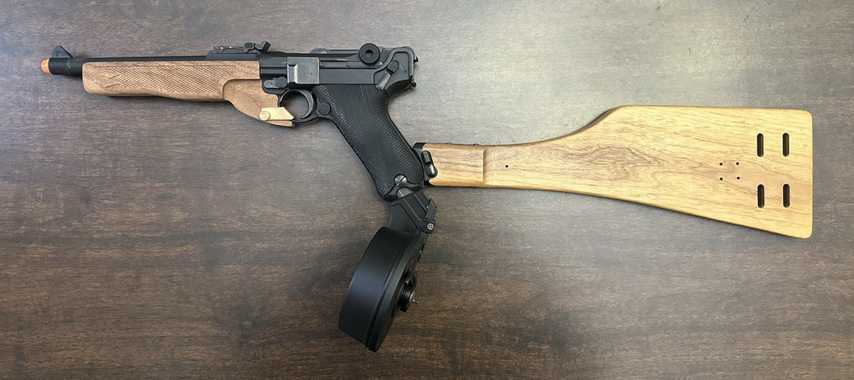 RARE!! Tanaka Luger P-08 Artillery Carbine Full Set Stock Drum Mag