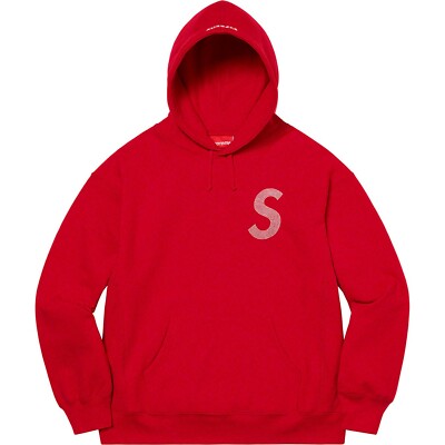 SUPREME Swarovski S Logo Hoodie RED | eBay