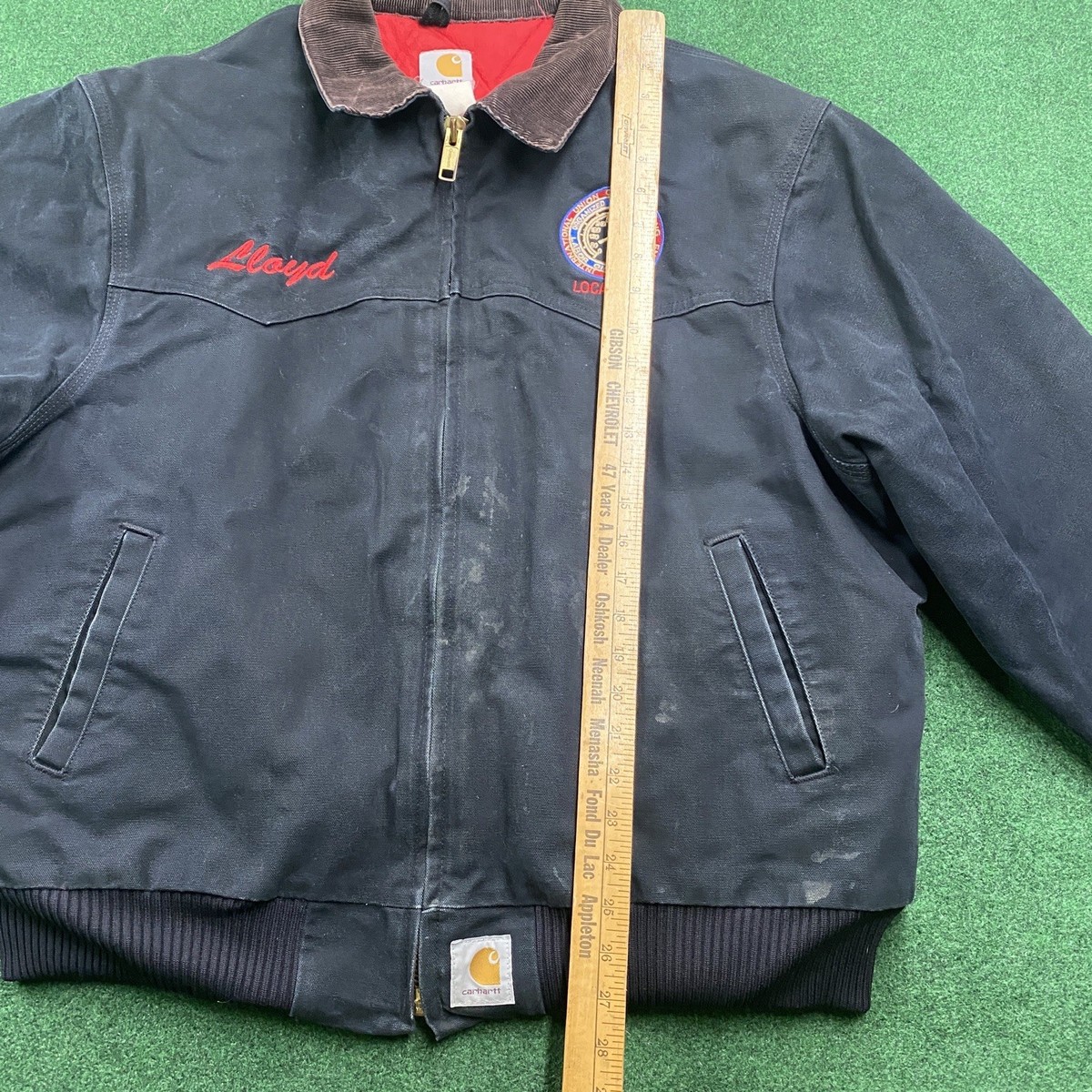 Vintage Carhartt Santa Fe Jacket Mens XL Black 90S Quilted Lined